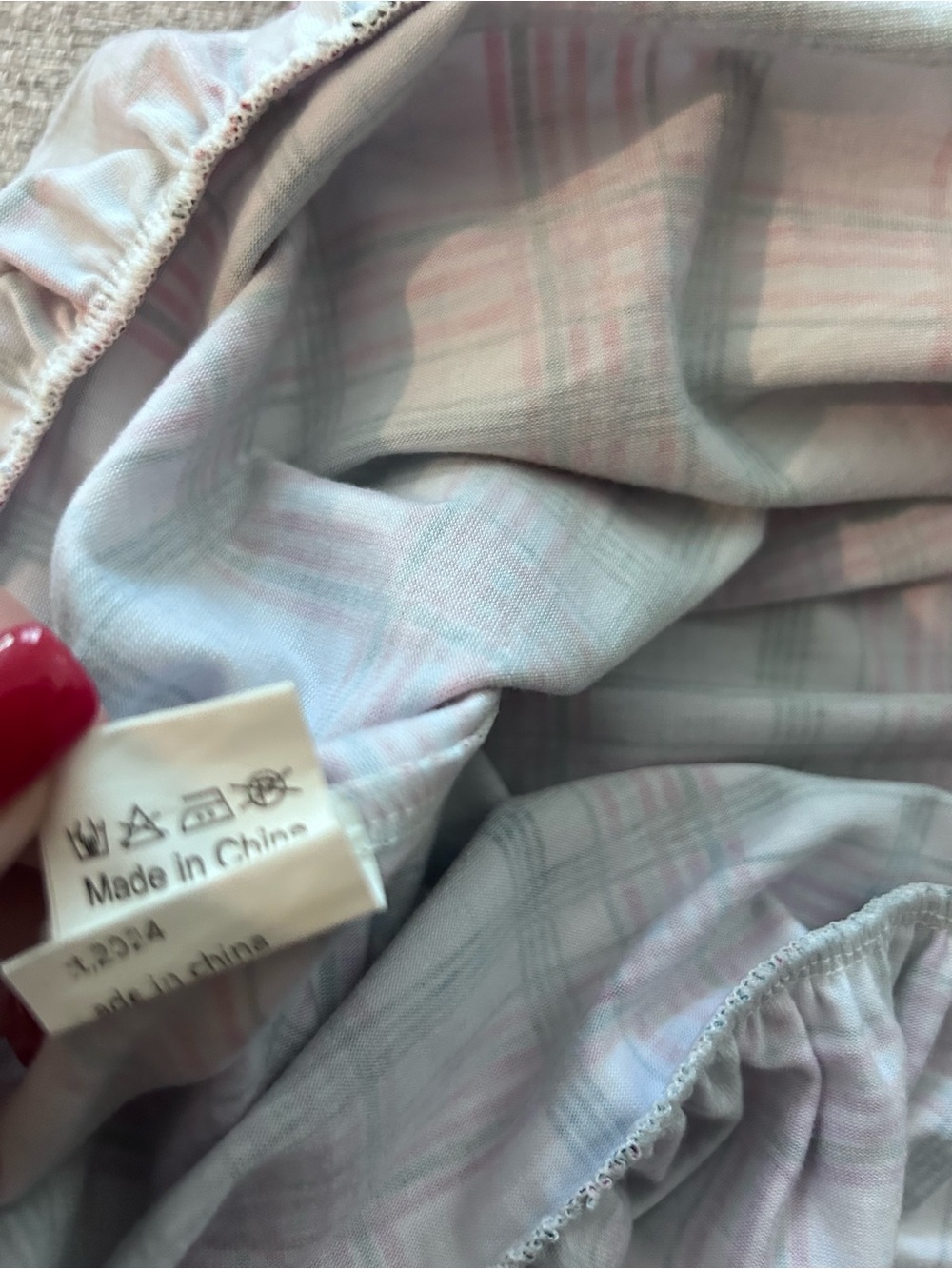 Southern Charm Kids Co. Plaid Button-Up Long Gown Pajama.        Size 12-18M - Picture 6 of 6